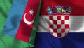 Croatia and Azerbaijan Realistic Flag Ã¢â¬â Fabric Texture Illustration